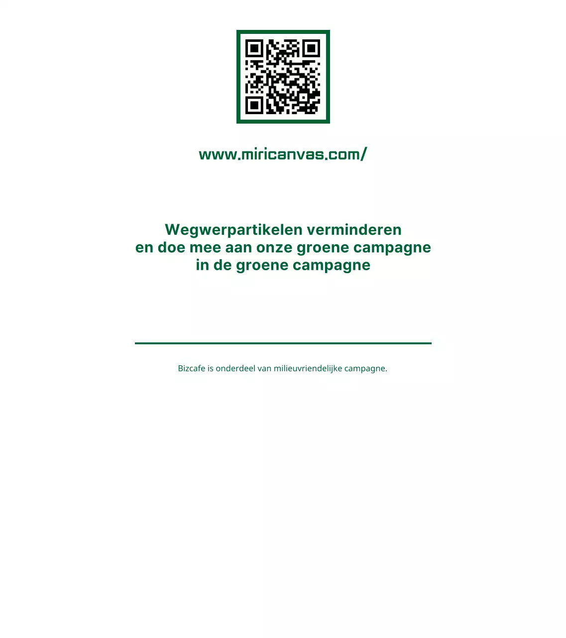 Eenvoudige, strakke opmaakstijl met combinatie van tekst en pictogrammen in groen en wit Groene campagnegids