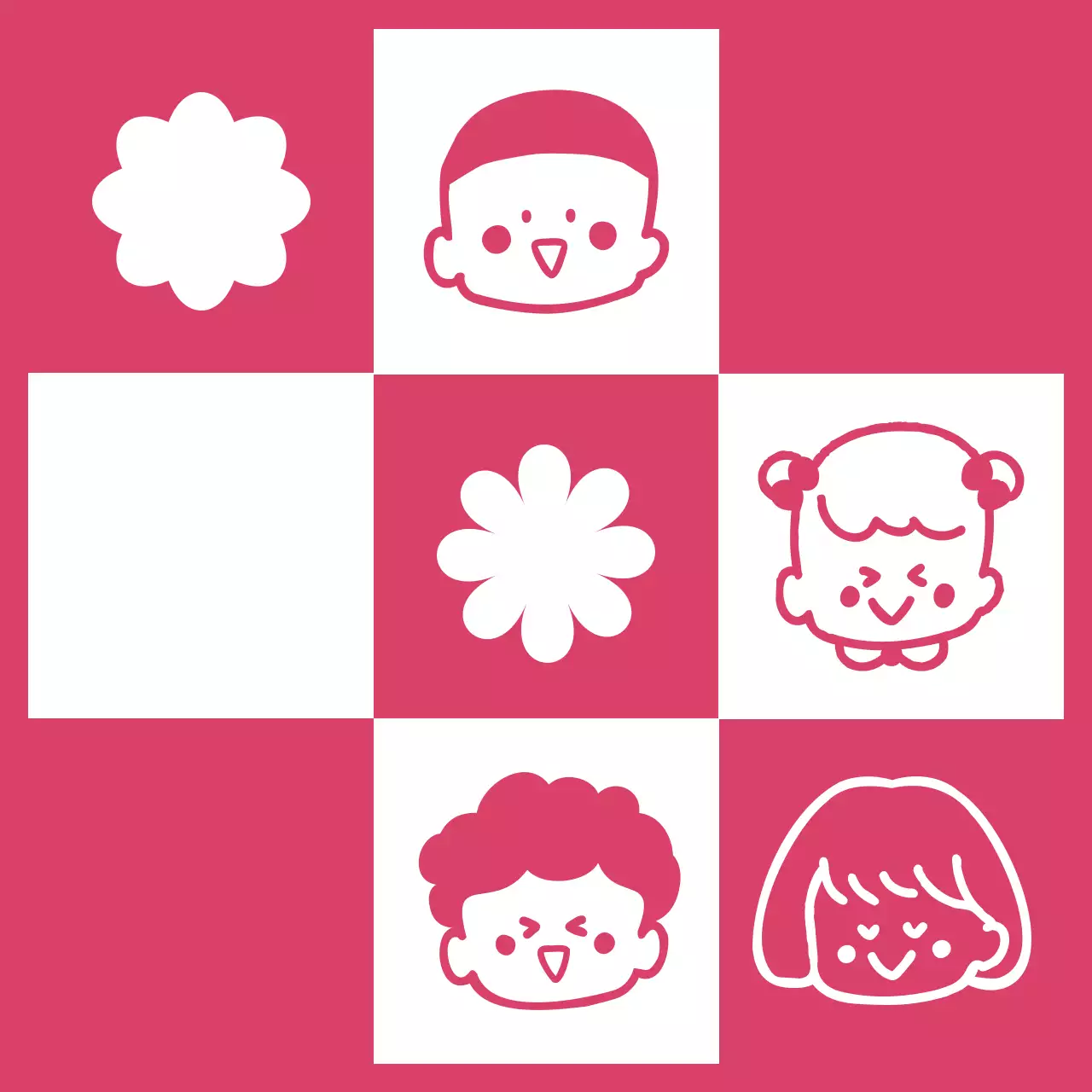 ピンクのかわいい子供のイラストが描かれた幼稚園の団体Tシャツです。