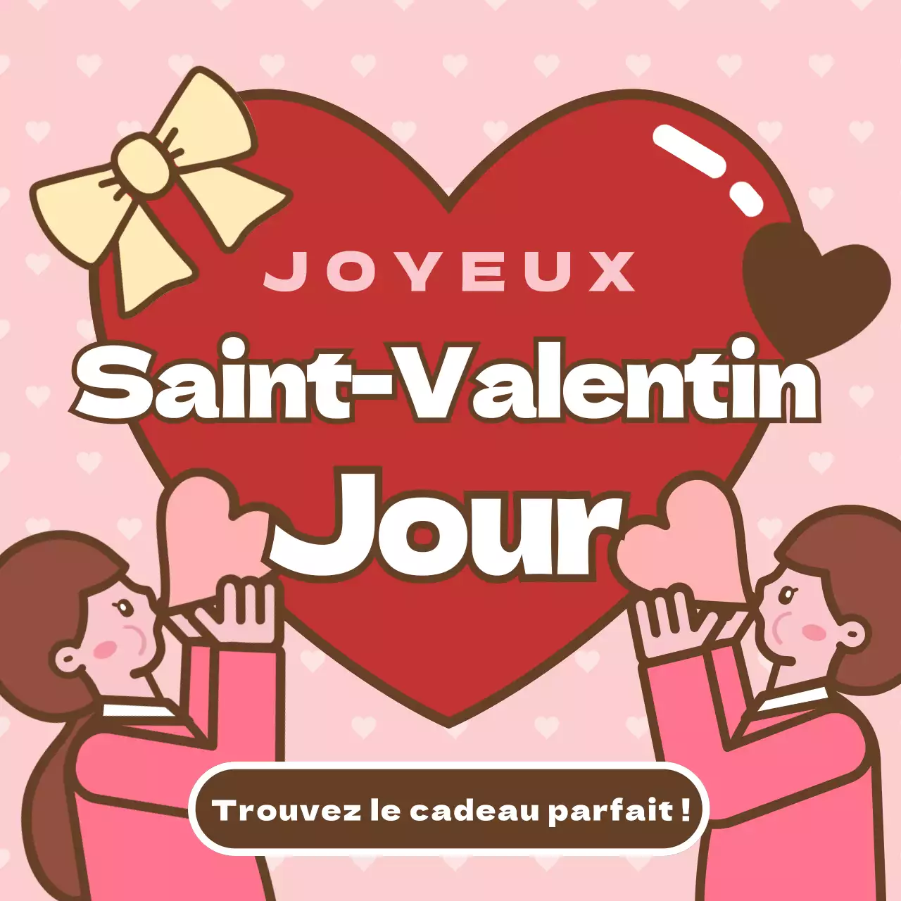 La Saint-Valentin avec de jolies illustrations roses et des cœurs