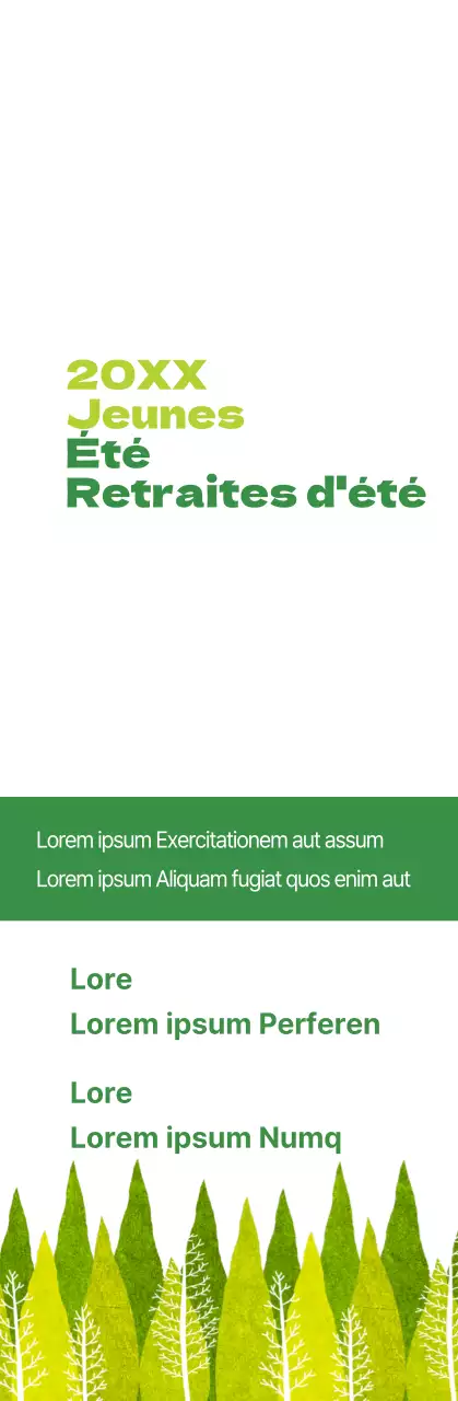 Information sur la retraite d'été de l'église verte et limpide