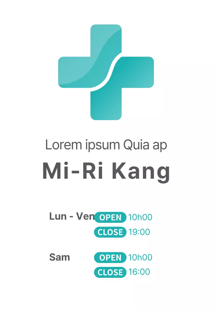 Logo d'hôpital stylisé et épuré en menthe