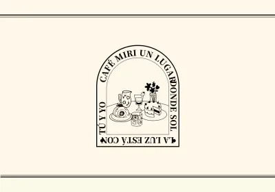 Concepto de cafetería con emotivas y lujosas ilustraciones lineales en marfil y negro