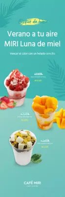 Bandera de verano de hielo raspado a la menta