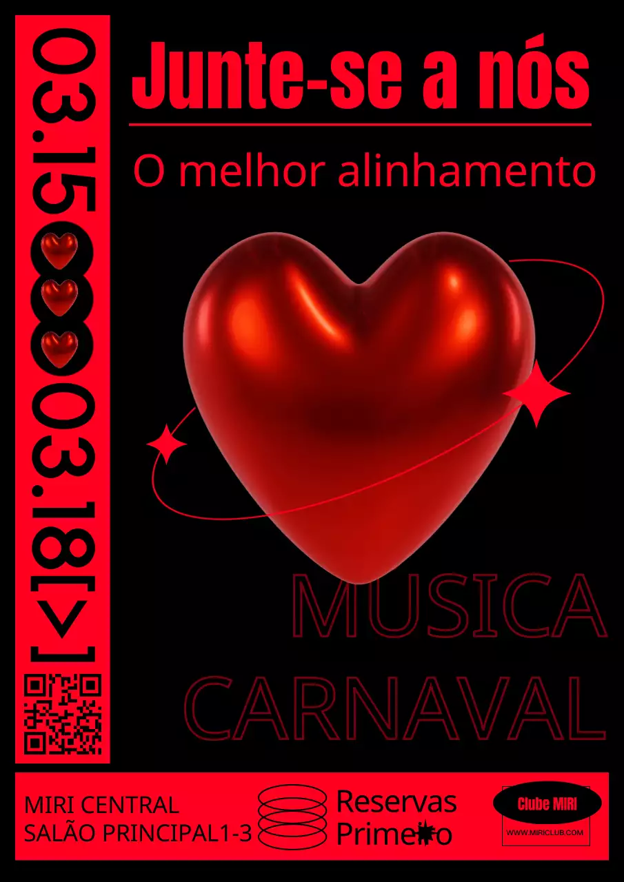 Anúncio de clube tridimensional, moderno e moderno em vermelho e preto