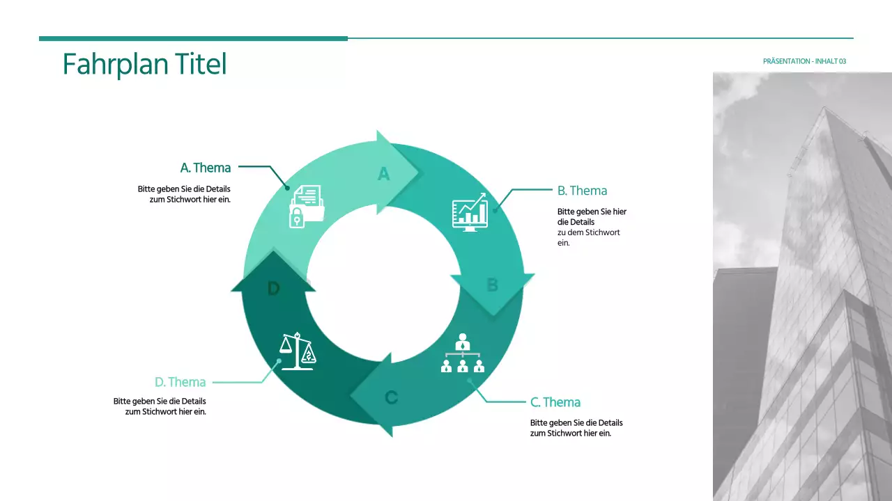 Grüner kreisförmiger Pfeil - Symbol Roadmap