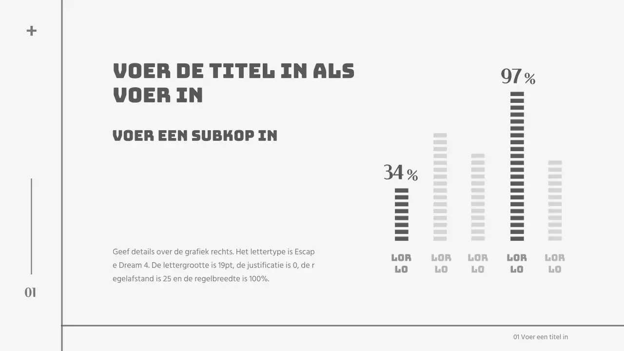 Strak concept staafdiagramontwerp in grijs en zwart