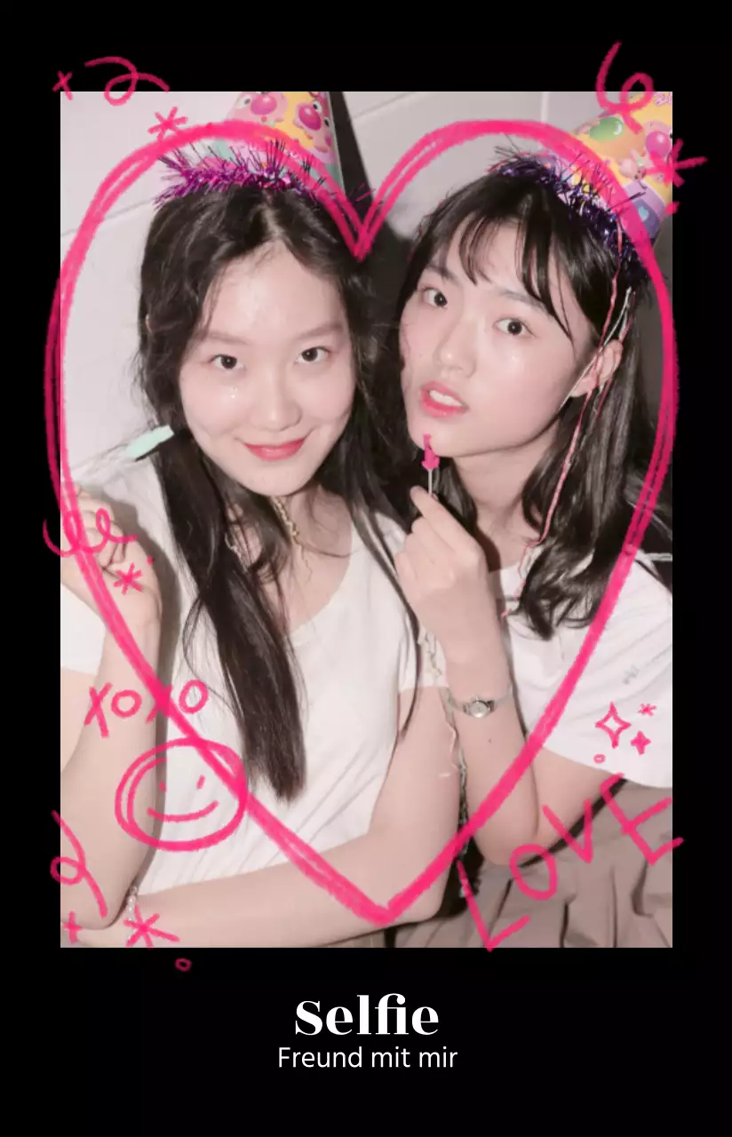 Schwarzer und rosa Teenager-Graffiti-Fotokartenrahmen