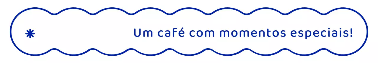 Formas de nuvens simples e limpas em azul-marinho combinadas com texto emotivo para um café com estilo