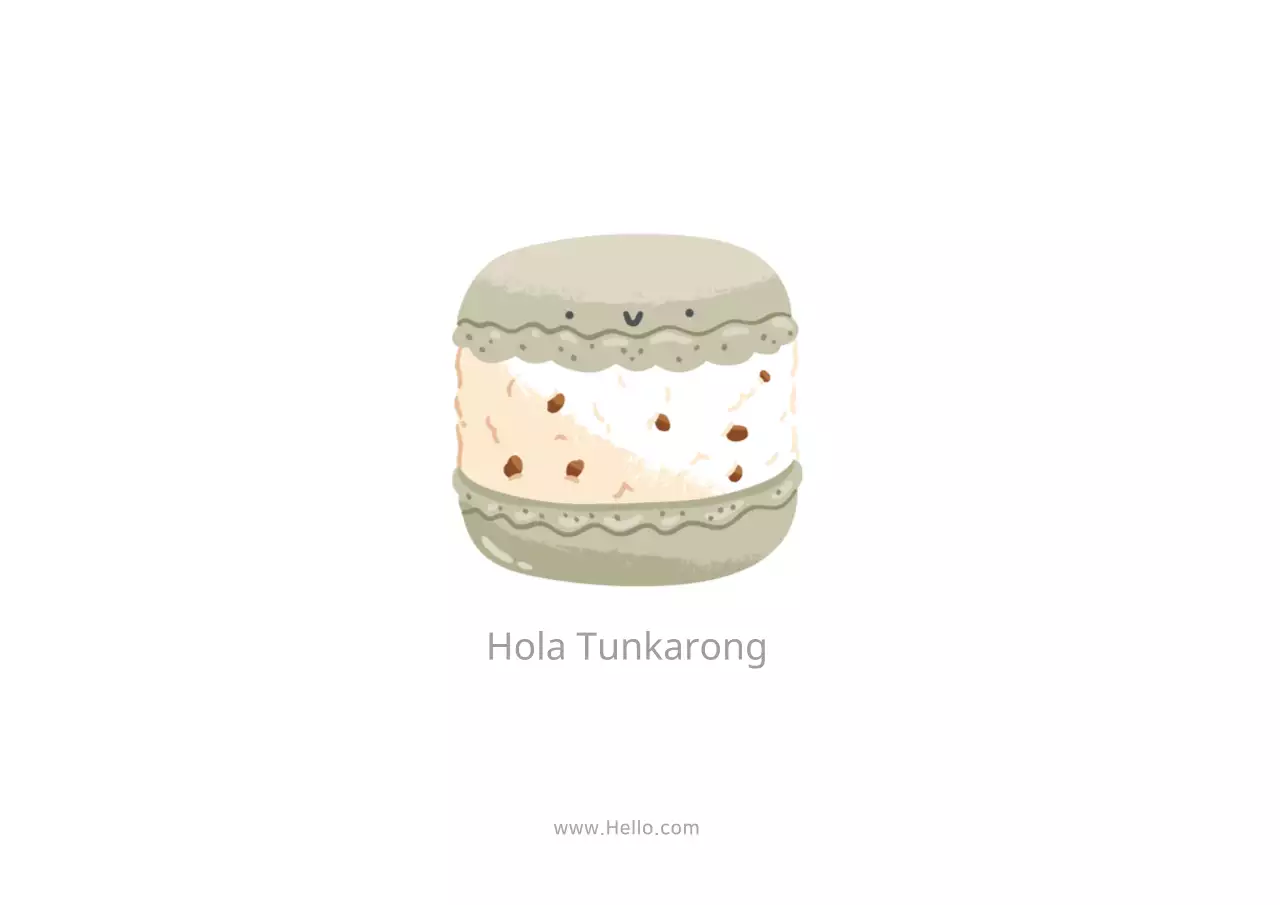 Macarons de colores vivos con simpáticos personajes de cafetería para promocionar su cafetería