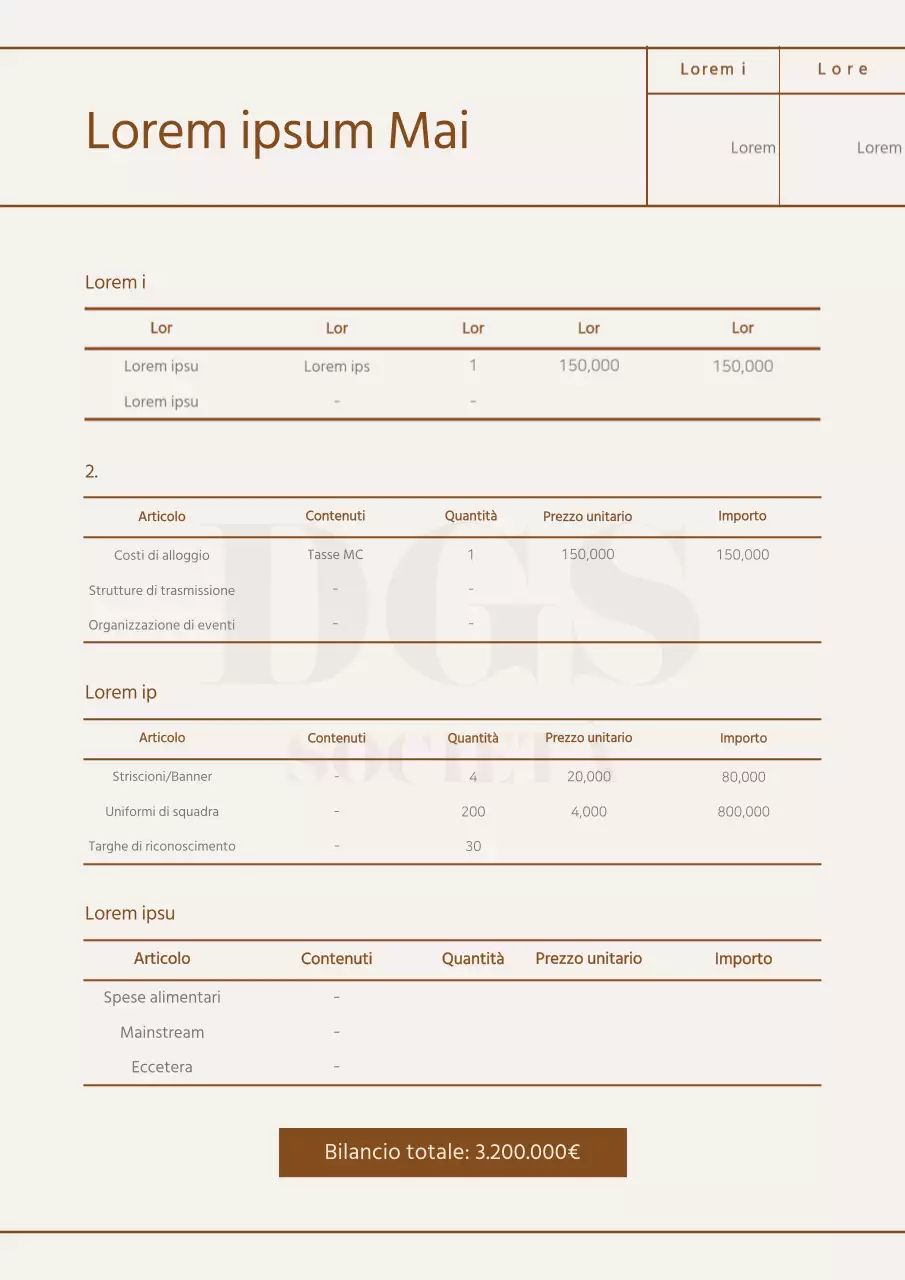 Piano di bilancio per un workshop aziendale in uno stile beige e pulito