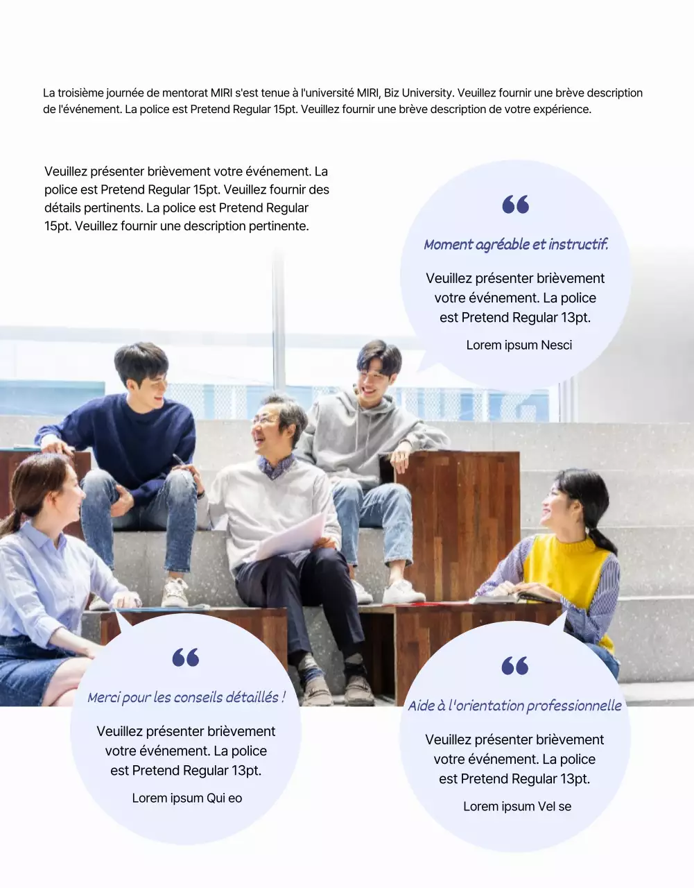 Webzine d'entreprise avec une mise en page de magazine en noir et blanc et en bleu