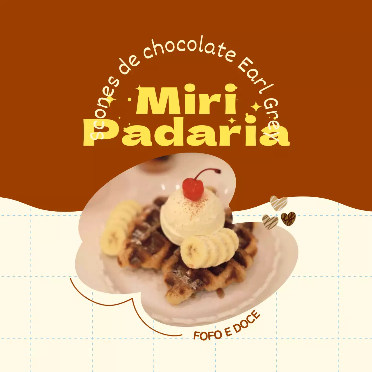 Promova o seu menu com uma bonita moldura castanha e amarela