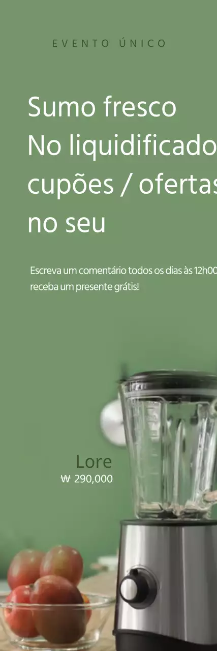 Cartaz de evento do misturador de cozinha em verde