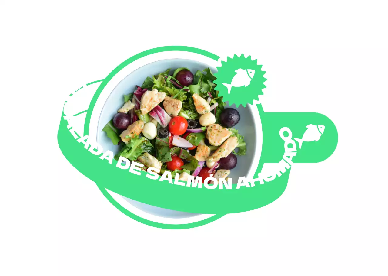 Fluorescente, diseño planetario de moda Guía de menús de ensalada