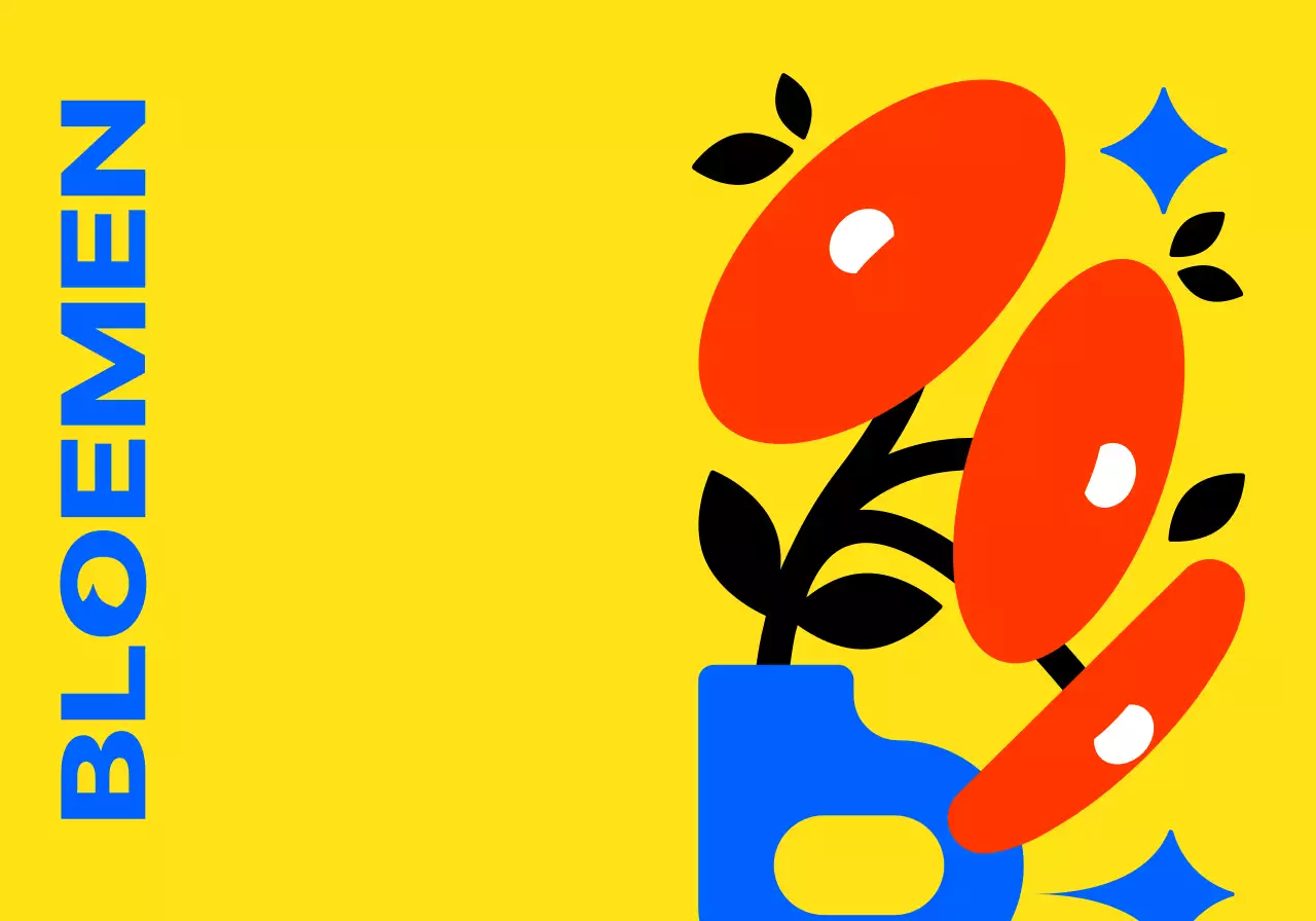 Een kleurrijke, schattige en hippe bloemenillustratie voor persoonlijke producten