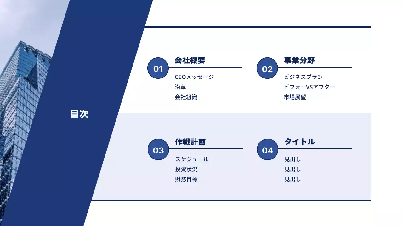 青色のすっきりとした新規事業計画書