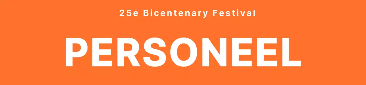 T-shirt voor personeel van het middelbare schoolfestival in een strakke oranje-witte embleemlogostijl