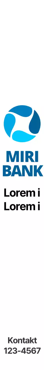 Für Bankwerbung mit einem einfachen blau-schwarzen Banklogo und Bankdaten