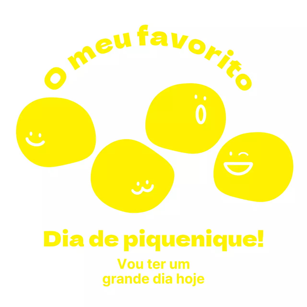 T-shirt amarela de grupo de piquenique para crianças em idade pré-escolar