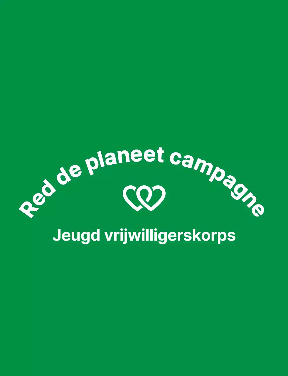 Een strak logo in lichtgroen en marineblauw voor een wereldwijde milieucampagneorganisatie.