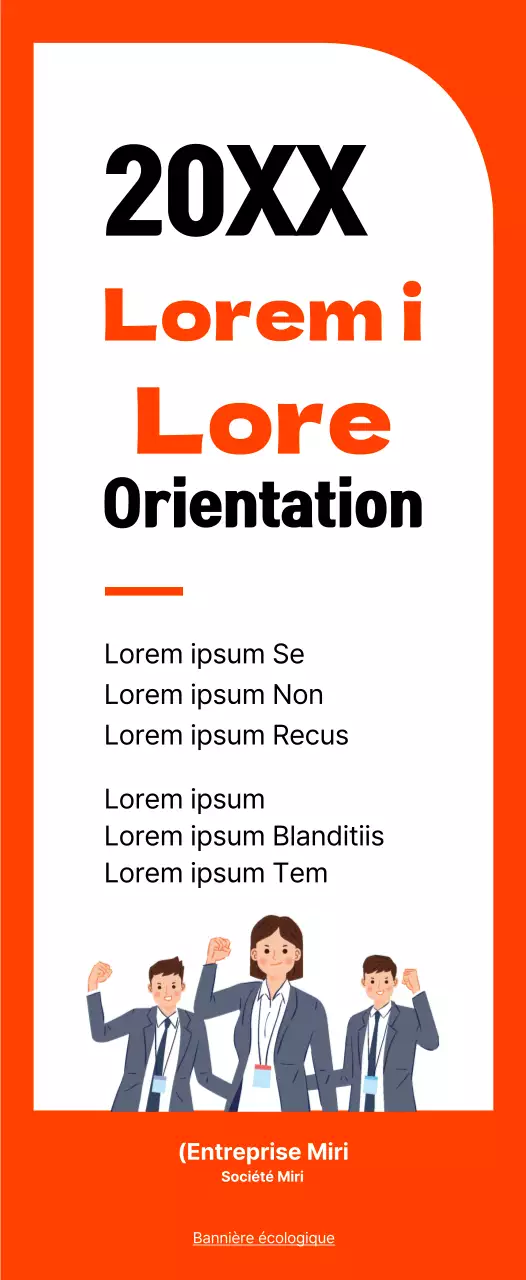 Cadre simple en orange et noir pour les informations relatives à l'orientation des nouveaux employés