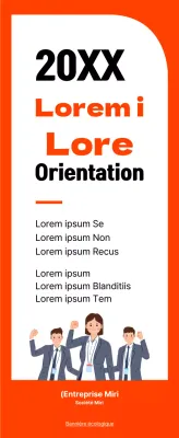 Cadre simple en orange et noir pour les informations relatives à l'orientation des nouveaux employés