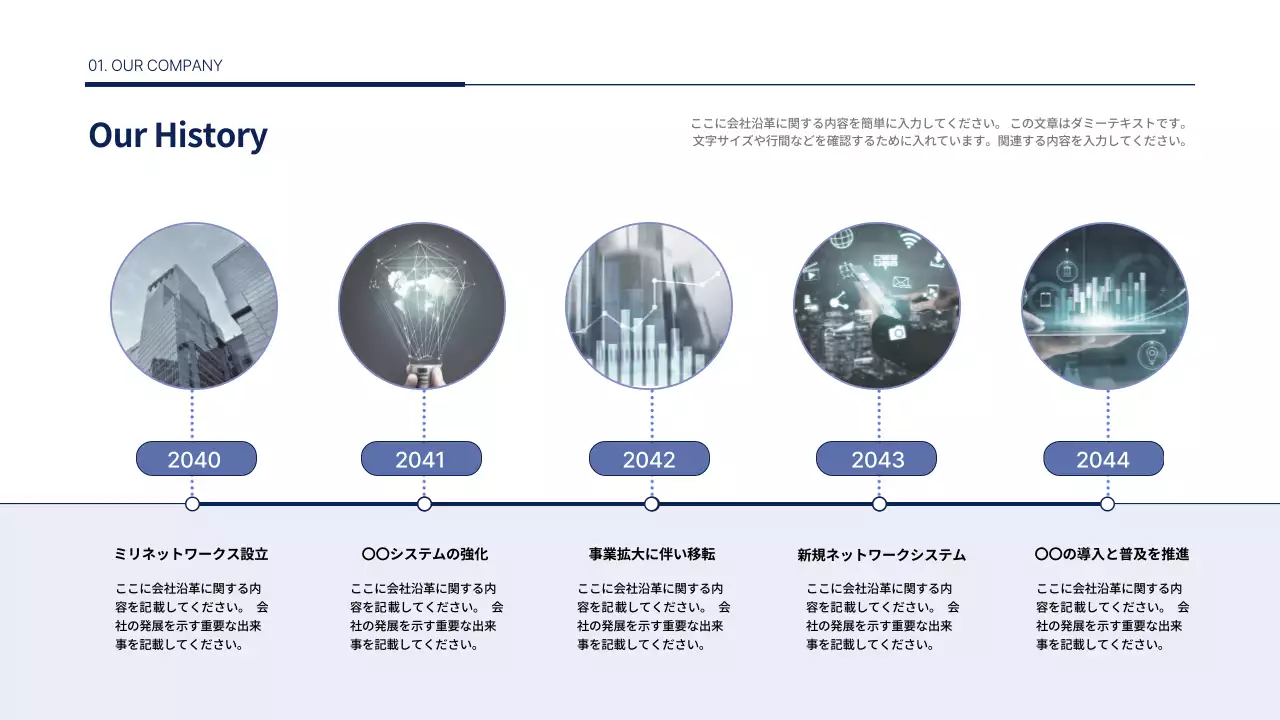 青色のすっきりとした新規事業計画書