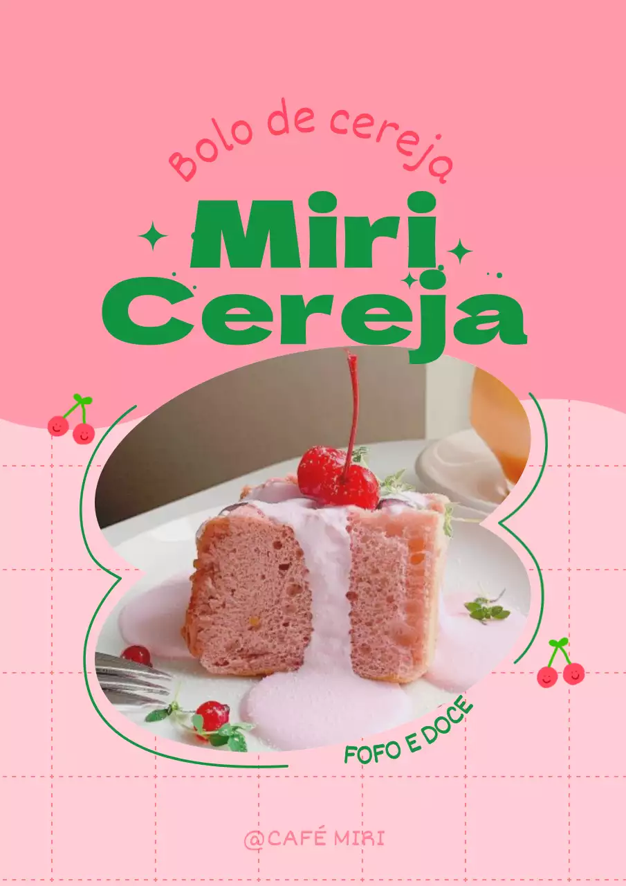 Promova o menu do seu café com uma bonita moldura cor-de-rosa e verde