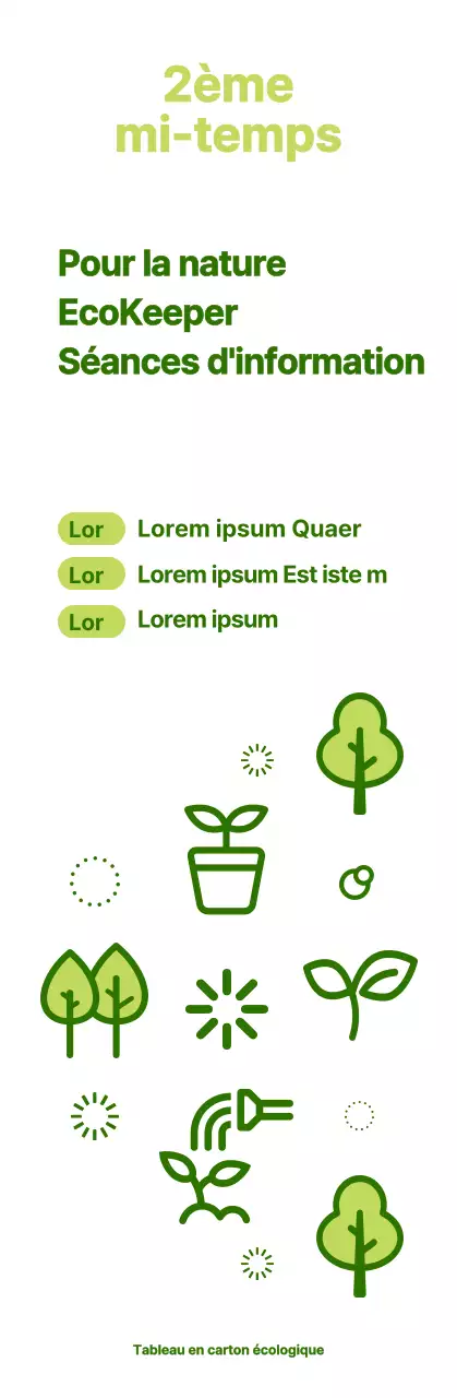 Icône simple de la nature, style combiné en vert et chartreuse À propos de la note d'information sur l'éco-gestion