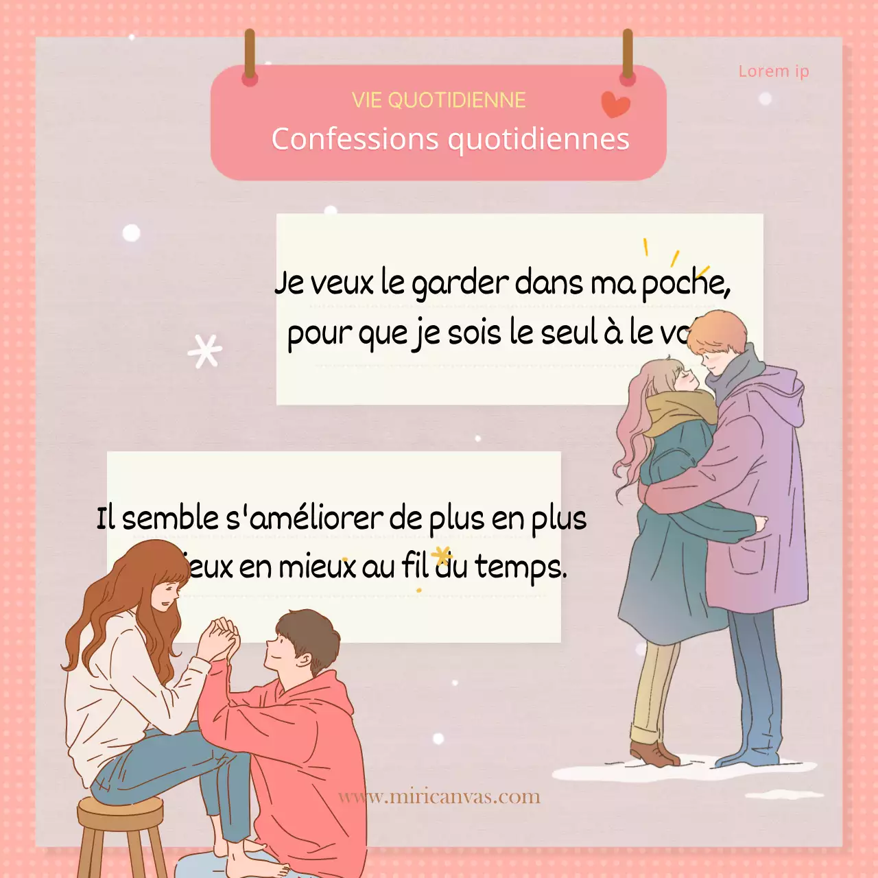 Mignons et adorables confessionnaux en papier rose et beige Information fournie par CardNews