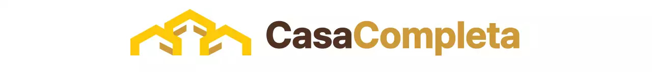 Simbolo semplice di logo stile azienda di interni in giallo e marrone