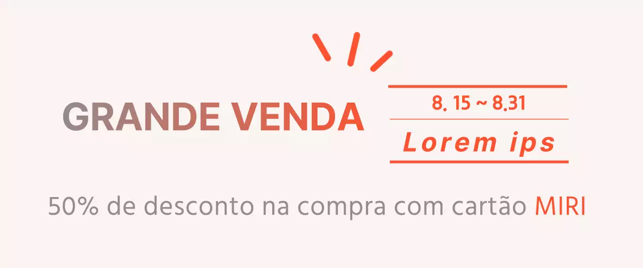Cartão laranja e cinzento de desconto para evento horizontal
