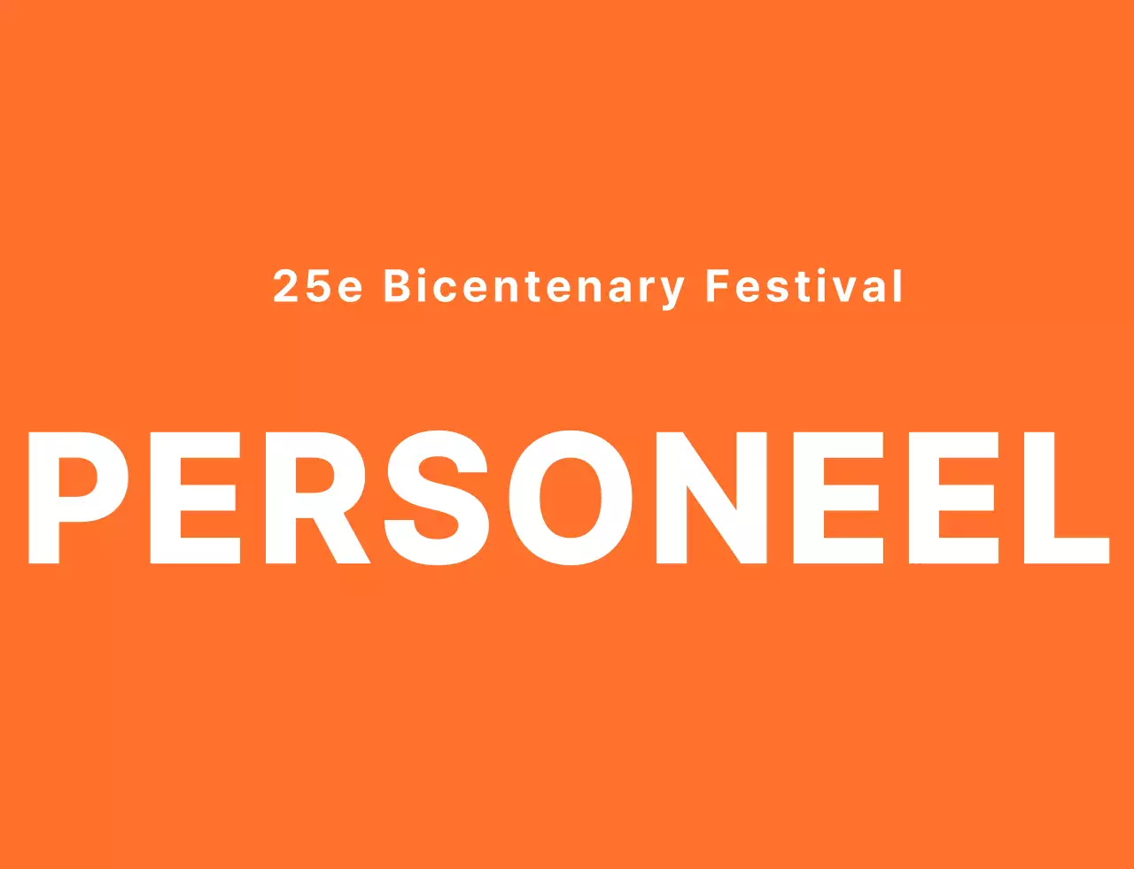 T-shirt voor personeel van het middelbare schoolfestival in een strakke oranje-witte embleemlogostijl