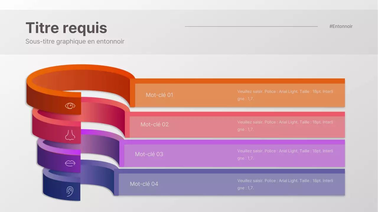Diagramme en entonnoir avec un concept tridimensionnel simple