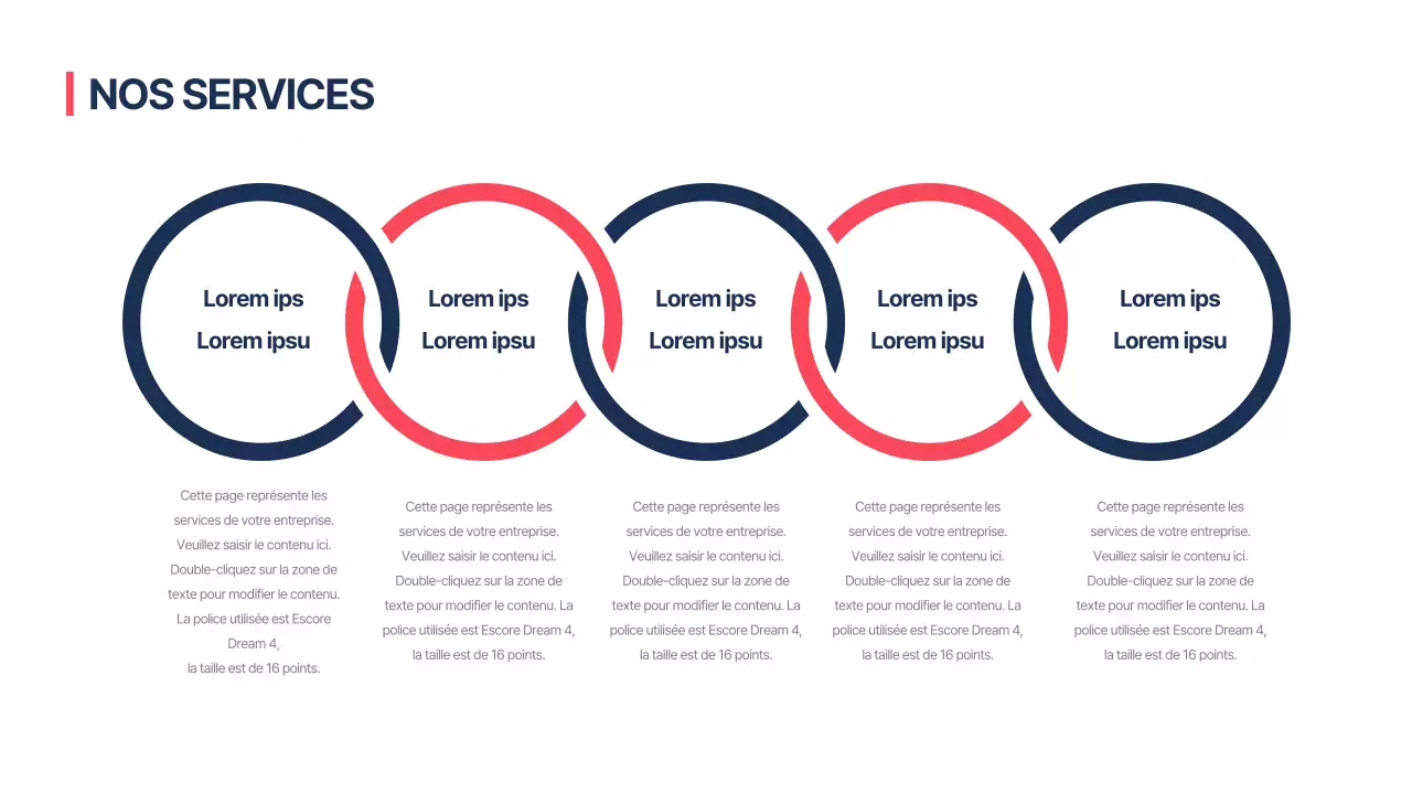 AGENDA design infographique avec un concept épuré en rouge et bleu marine