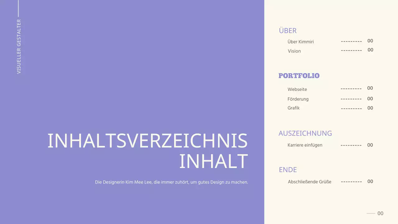 Eine saubere, lila-beigefarbene Mappe für die Berufsvorbereitung einer Studentin