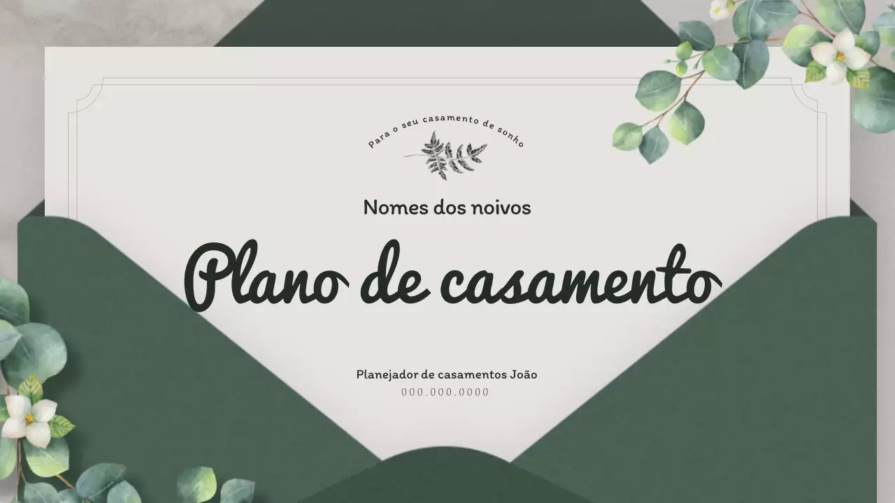 Planeamento do casamento com um conceito de convite ecológico