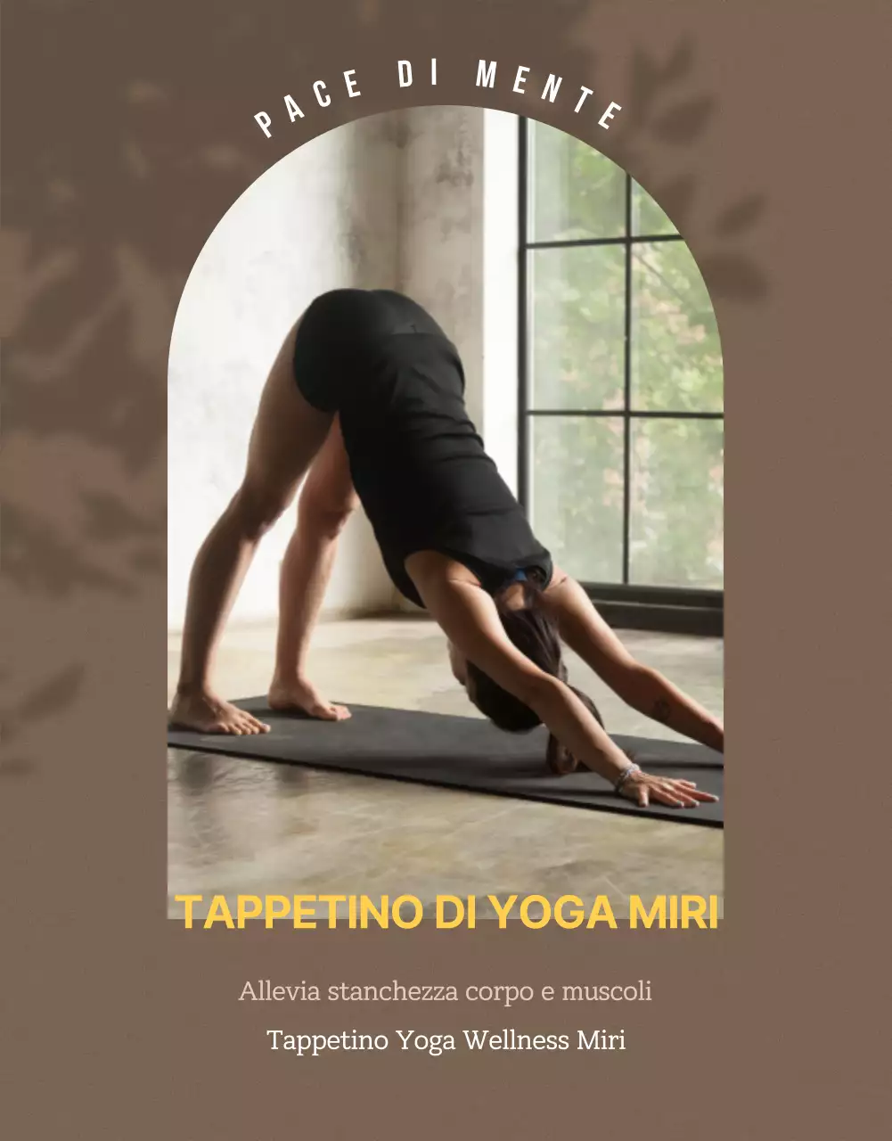 Promuovere tappetini yoga naturali di colore marrone e giallo