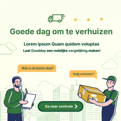 Groene en gele pasteltinten om de verhuizing te promoten Social Square Media