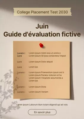 Guide des évaluations fictives dans les tons beige et brun