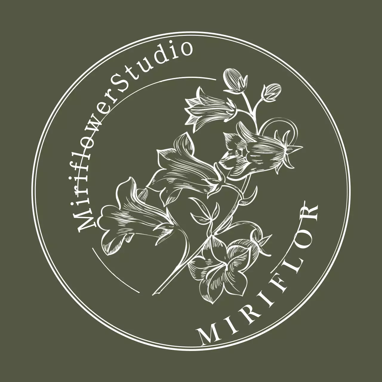 Emocional ilustración floral emblema estilo logotipo en negro para el personal del estudio de flores y experiencias