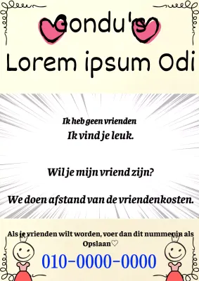 Adverteer de baan van je vriend in leuke zwarte tekst