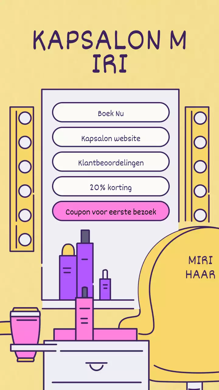 Gele ijdelheid retro salon afspraak