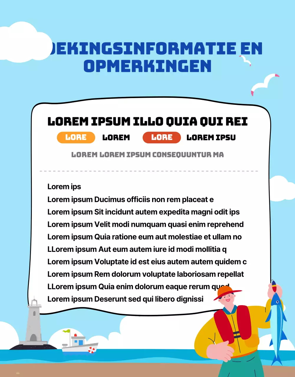 Advertentie voor een visreis naar de blauwe wateren van de wereld