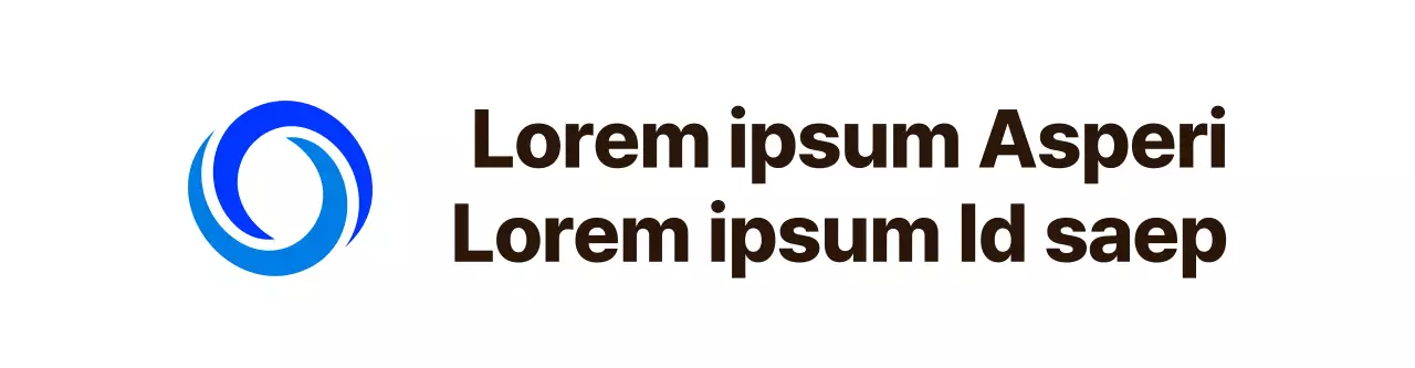 Textlayout mit einem einfachen symbolischen Logo in Blau und Hellblau Ausrichtungsstil Werbeartikel, der einen Firmenslogan hervorhebt