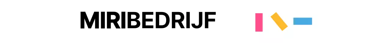 Rood en geel blauw eenvoudige vormen combinatie logo stijl bedrijf