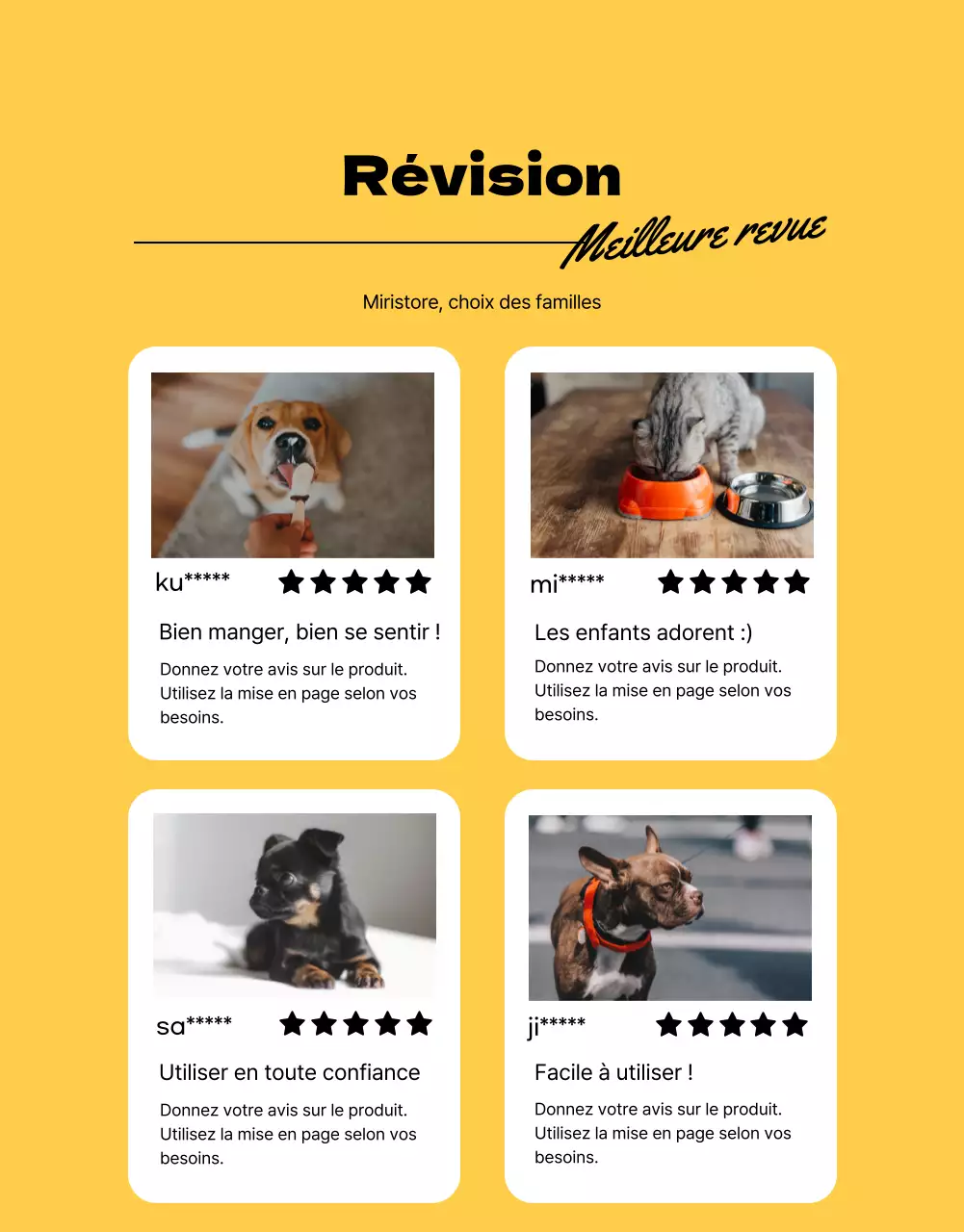 Événements Petmart jaunes et illustrés