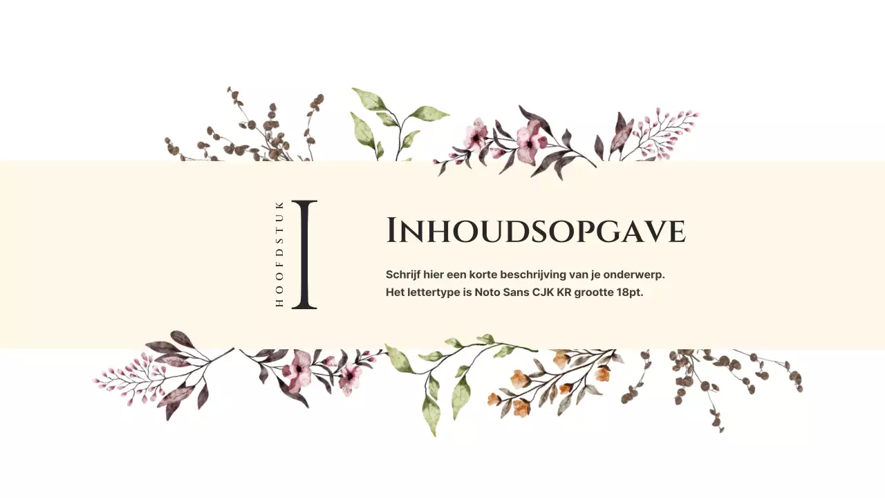 Bloemenwinkel introductie met aquarel afbeelding van beige bloemen