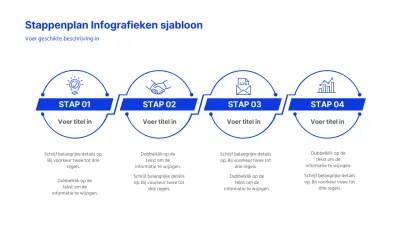 Blauw stappenplan fase 4 zakelijke infographic sjabloon