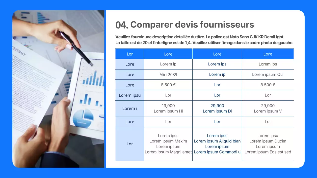 Rapport de location d'un distributeur d'eau bleu et blanc, soigné et ordonné